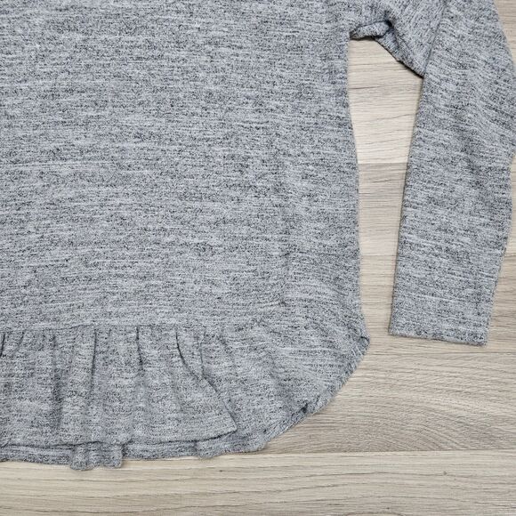 BANANA REPUBLIC Womens Gray Longsleeve Ruffle Soft Stretch Shirt Size Medium - Picture 3 of 5